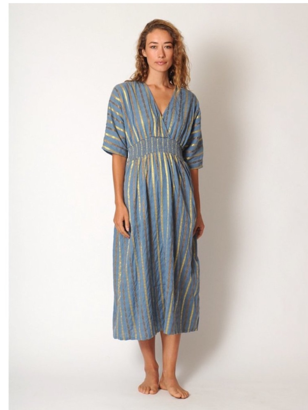 Ace & Jig Midi Smocked Dani Dress in Stardust Size Small - Picture 4 of 5